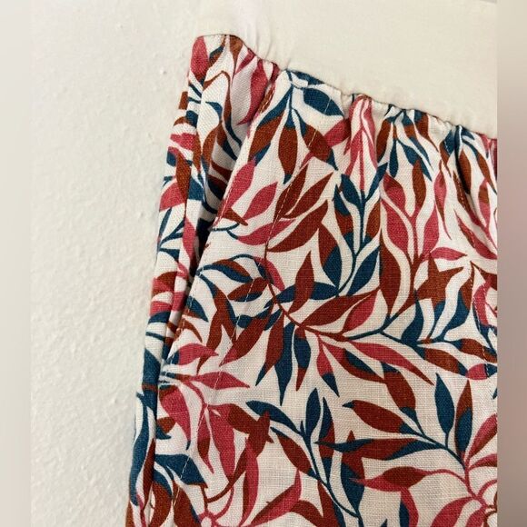 Lands End Floral Print Linen Wide Leg Pants - Picture 3 of 6